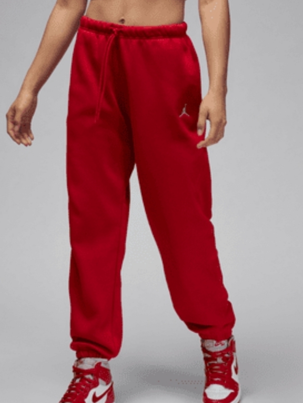 Jordan Womens Brooklyn Fleece Midweight Red Jogger Athliesure Athletic Sporty L